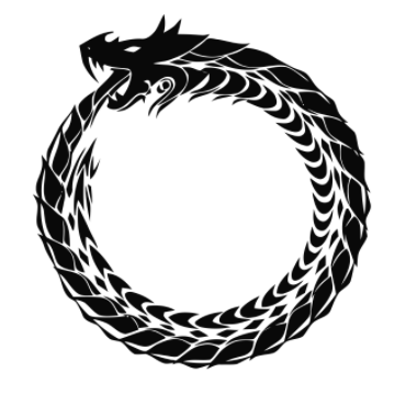 Ouroboros simbol naga atau ular yang memakan dirinya sendiri